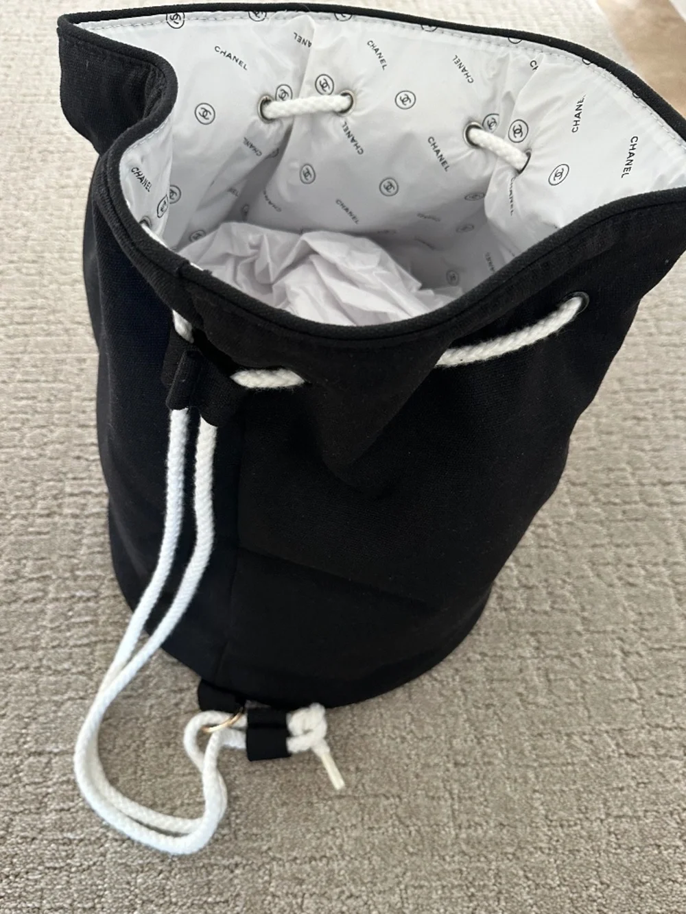 CHANEL Drawstring Bucket Bag